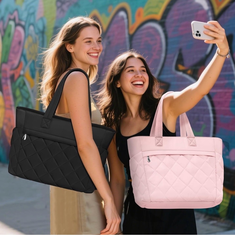 NEW TILYMOL Large Quilted Work Shoulder Tote Bag Ultra Lightweight for Travel - Picture 2 of 9